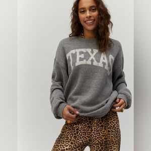Daydreamer Texas Collegiate Oversized Crew Sweatshirt NWT